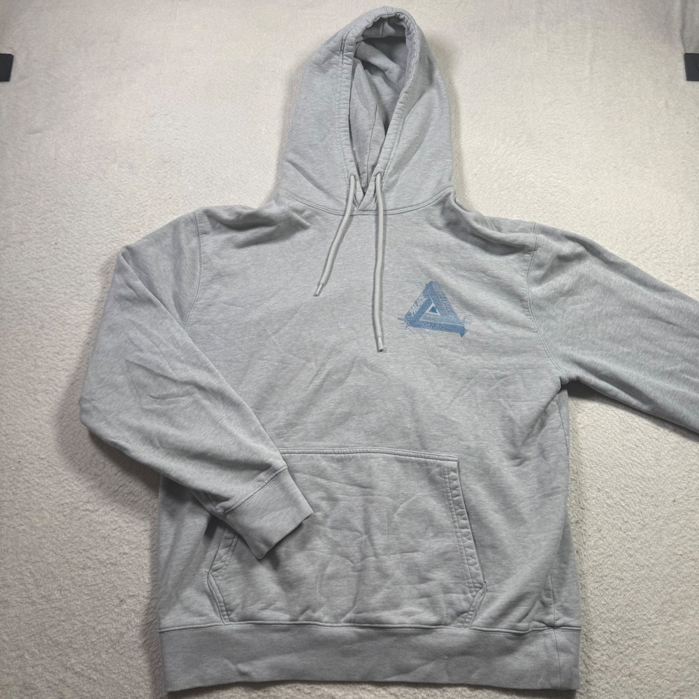 Palace Surk Hood Hoodie Mens Large Grey Good Tri-Ferg Graphic Streetwear